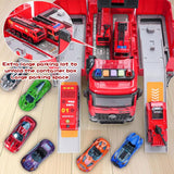 Feuerwehr Spielzeug mit Wasserstrahl, Transformierbare Rettungsfahrzeug mit Leiter, Spielzeug Auto mit Rennstrecke für Indoor & Outdoor, Geschenk für Jungen Mädchen ab 3 Jahre - Image 4