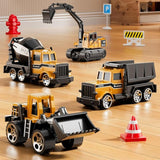 Baufahrzeug Spielzeug Set für Kinder 3-7 Jahre - LKW mit Kran, Licht & Sound - Transportauto Rennstrecke & Baustellen-Set - Geschenk für Jungen Mädchen zu Geburtstag Weihnachten - Image 6