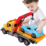1/18 Großes Abschleppwagen Spielzeug für Jungen ab 4 Jahren, 15 Zoll Rescue Tow Truck mit Licht & Sound, ABS Plastik, Spielzeugauto inklusive, Realistische Rettungsaktionen, Tragbar & Leicht - Image 1
