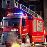 Feuerwehr Spielzeug mit Wasserstrahl, Transformierbare Rettungsfahrzeug mit Leiter, Spielzeug Auto mit Rennstrecke für Indoor & Outdoor, Geschenk für Jungen Mädchen ab 3 Jahre - Image 5