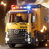 Baufahrzeug Spielzeug Set für Kinder 3-7 Jahre - LKW mit Kran, Licht & Sound - Transportauto Rennstrecke & Baustellen-Set - Geschenk für Jungen Mädchen zu Geburtstag Weihnachten - Image 4