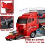Seun & Amana Feuerwehr Transporter Set mit 6 Miniaturfahrzeugen, Kunststoff Spielzeugauto Carrier, 35x9x15cm, mit Katapult-Funktion, Lichteffekte, für Kinder ab 3 Jahre - Image 5