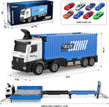 LKW-Rennstrecke Spielzeug für Kleinkinder, faltbare 3-Ebenen-Rennbahn, Spielzeug-LKW mit Transportauto & 8 Rennwagen, Geschenk für Jungen und Mädchen ab 3 4 5 6 Jahren Weihnachtsgeschenk - Image 9